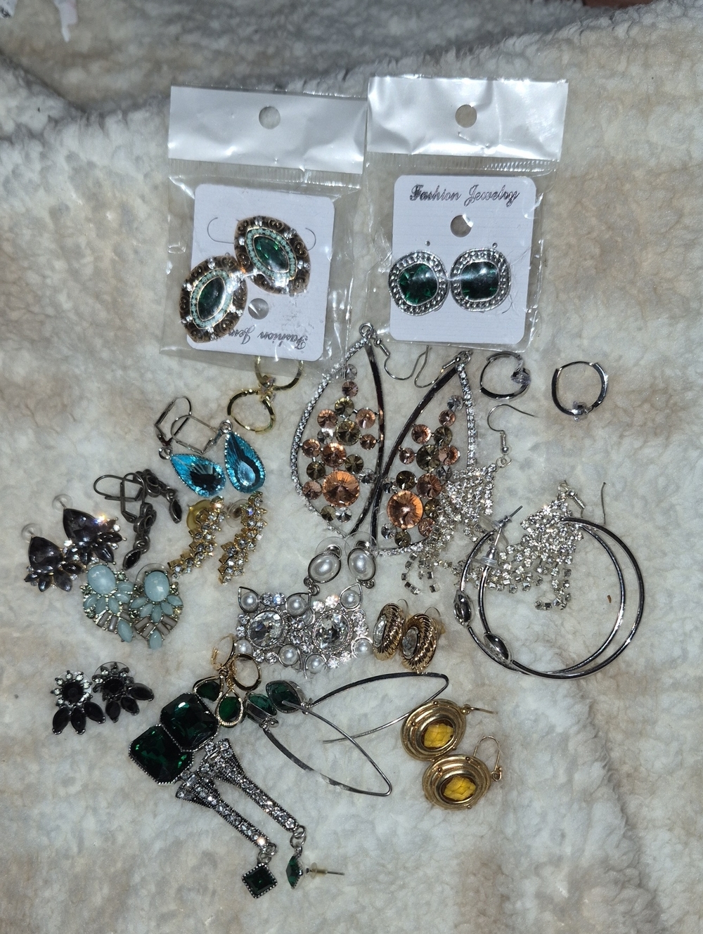 Fashion Jewelry Green and Multicolor Mixed Earrings Set